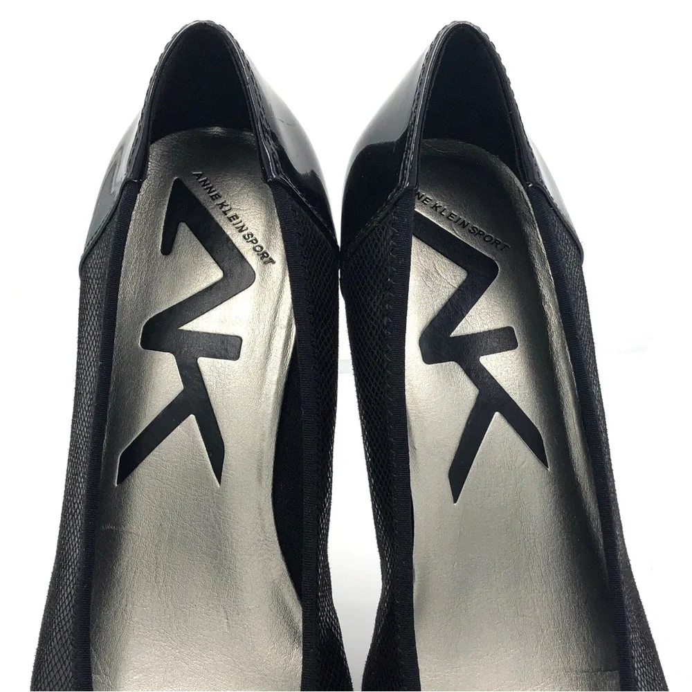 Anne Klein Patent Leather Slip On Wedges